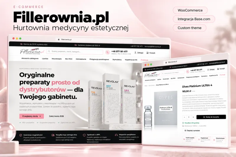 Sklep internetowy hurtowni na laptopie i tablecie